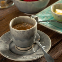 Conjunto de 6 chávenas e pires de café Coral