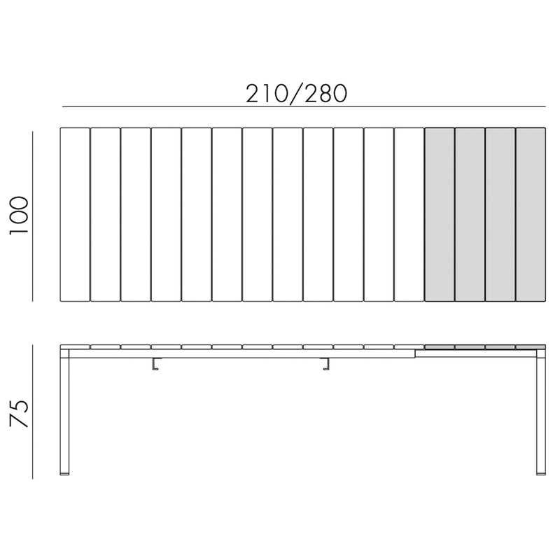 Mesa de exterior Rio Alu 210